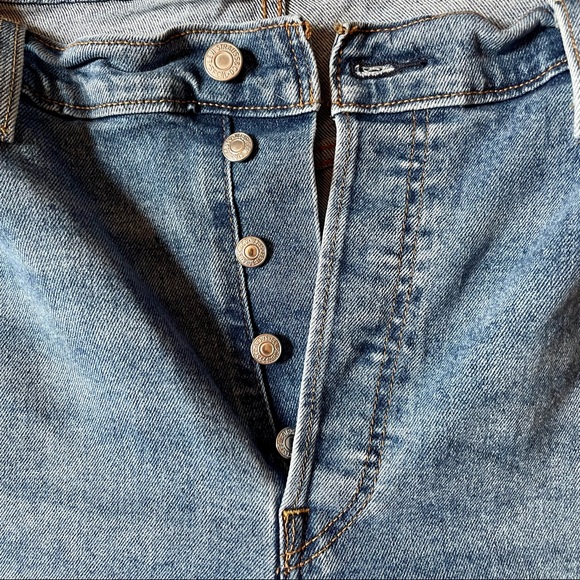 Levi’s Ribcage Straight High Rise Button Fly Ankle Denim Blue Jeans Women’s 20W - Picture 7 of 15